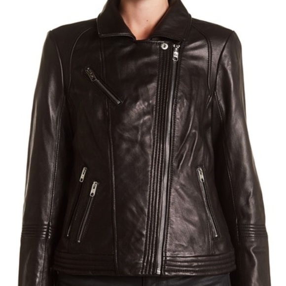 MICHAEL Michael Kors BlackLeather Moto Jacket - Picture 2 of 4